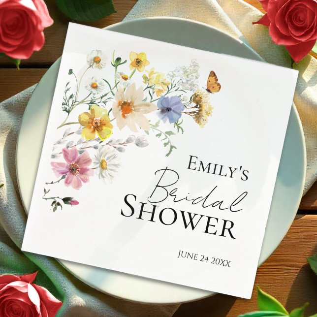 Wildblume Boho Brautparty Napkins Serviette (Von Creator hochgeladen)