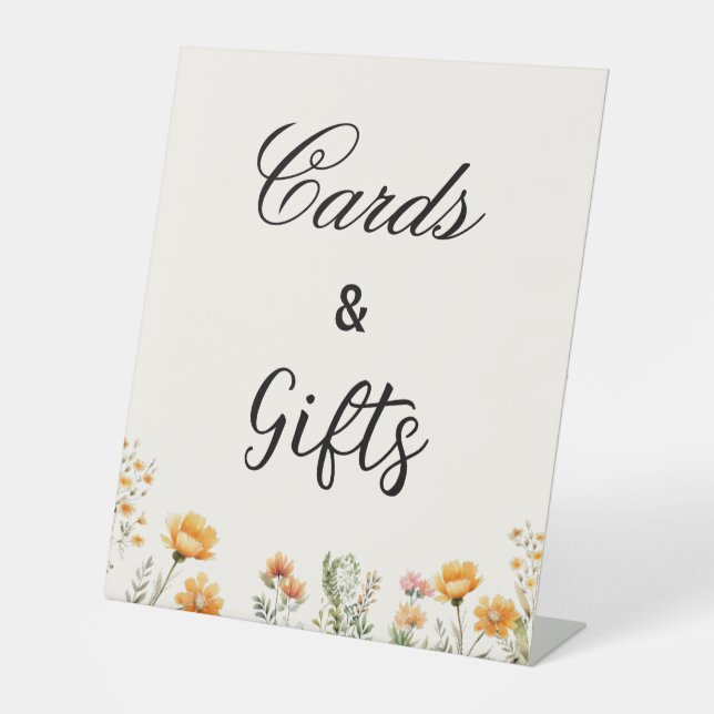 Wildblume Boho Brautparty Sockelschild (Vorderseite)