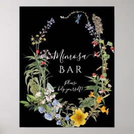 Wildblume Boho Chic Blumenkartentafeln Poster