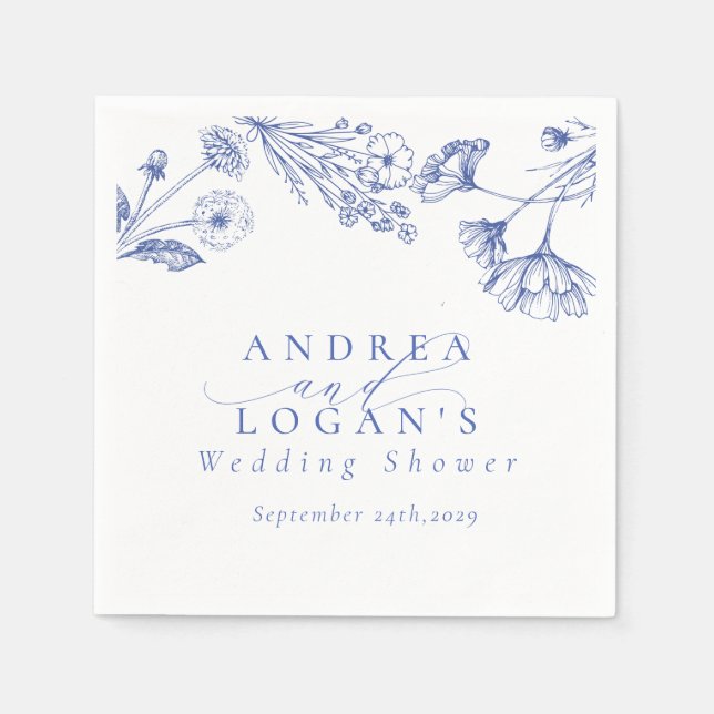 Wildblume Boho Chic Brautparty Serviette (Vorderseite)