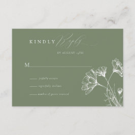 Wildblume Boho Chic Wedding RSVP Begleitkarte