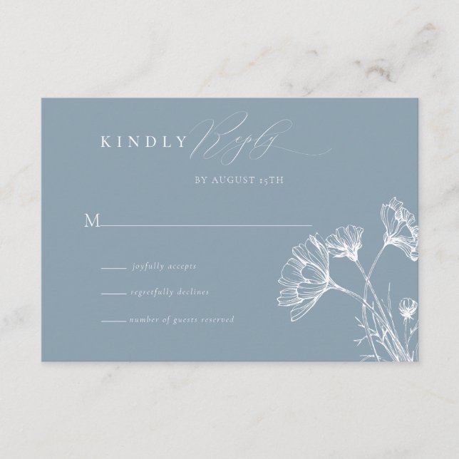 Wildblume Boho Chic Wedding RSVP Begleitkarte (Vorderseite)