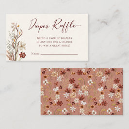 Wildblume Boho Diaper Raffle Baby Dusche Begleitkarte