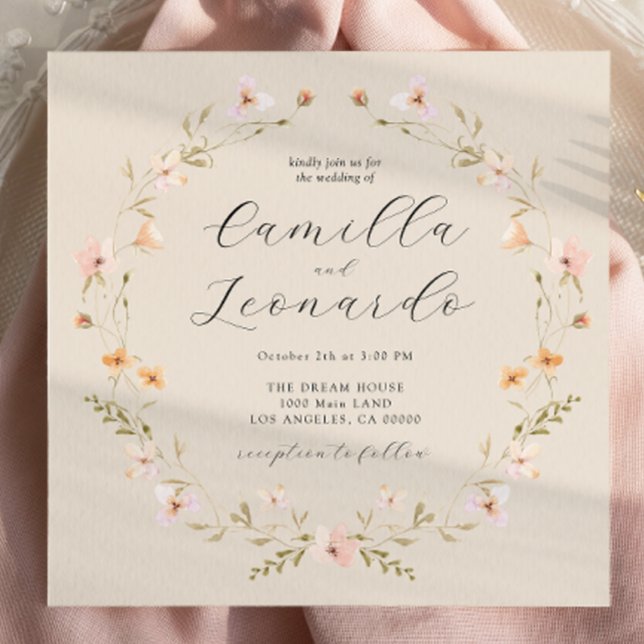 Wildblume Boho Einladung zur Hochzeit (Von Creator hochgeladen)