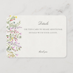 Wildblume Boho Einzelheiten zu floralen Ereignisse Begleitkarte