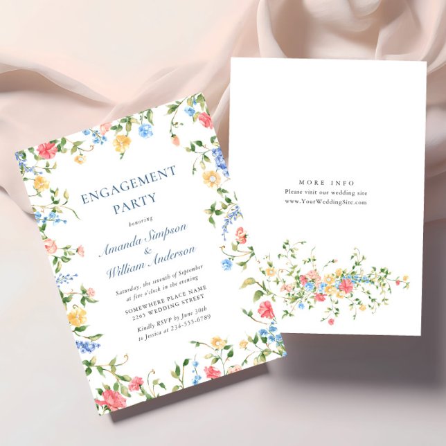 Wildblume Boho ENGAGEMENT PARTEI Wasserfarbe Einladung (Von Creator hochgeladen)