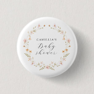 Wildblume Boho Floral Baby Dusche Button