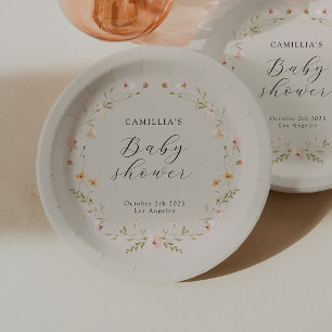 Wildblume Boho Floral Baby Dusche Pappteller