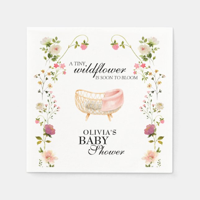 Wildblume Boho Floral Gender Neutral Baby Dusche Serviette (Vorderseite)