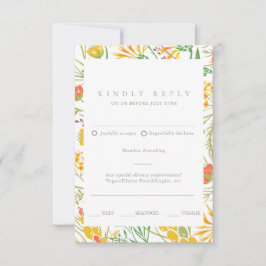Wildblume Boho Floral QR Code Hochzeit RSVP Karte