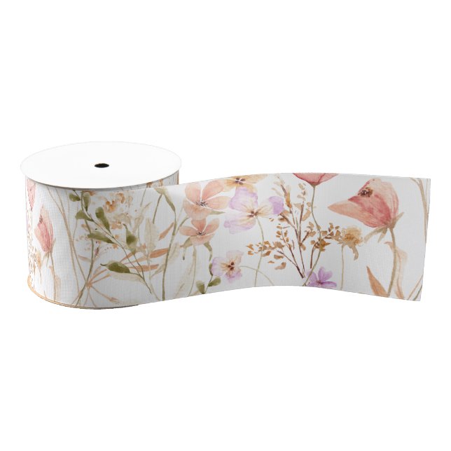 Wildblume Boho Floral Ribbon Ripsband (Spule)