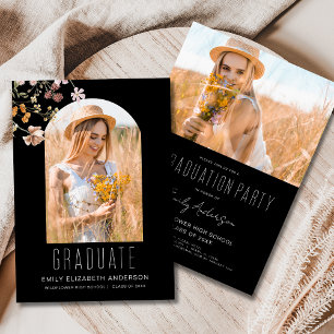 Wildblume Boho Florale Graduation Party Arch Foto Einladung