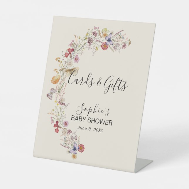 Wildblume Boho Garden Baby in Bloom Karten & Gesch Sockelschild (Vorderseite)