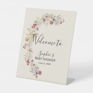 Wildblume Boho Garden Baby in Bloom Willkommen Sockelschild