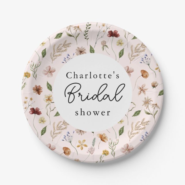 Wildblume Boho Garden Brautparty Pappteller (Vorderseite)