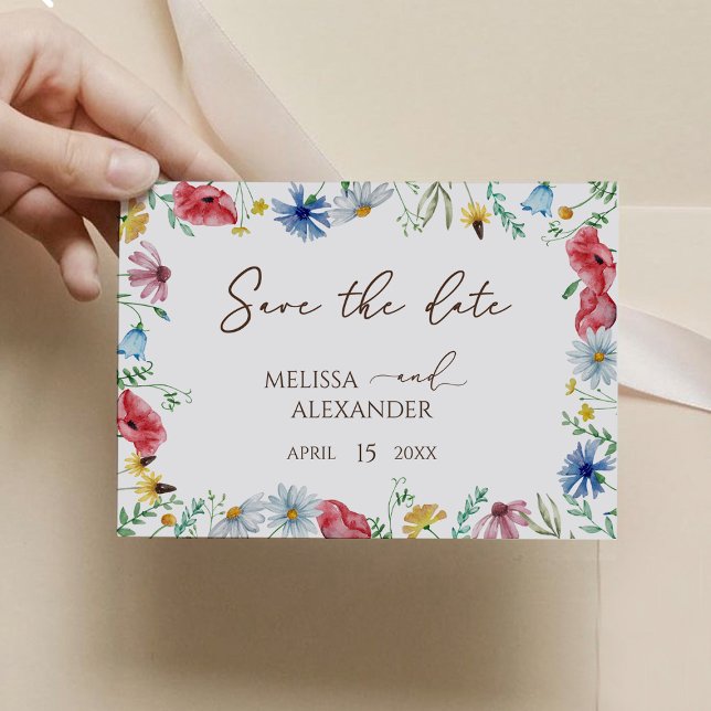 Wildblume boho Garden Horizontal Save the Date (Von Creator hochgeladen)