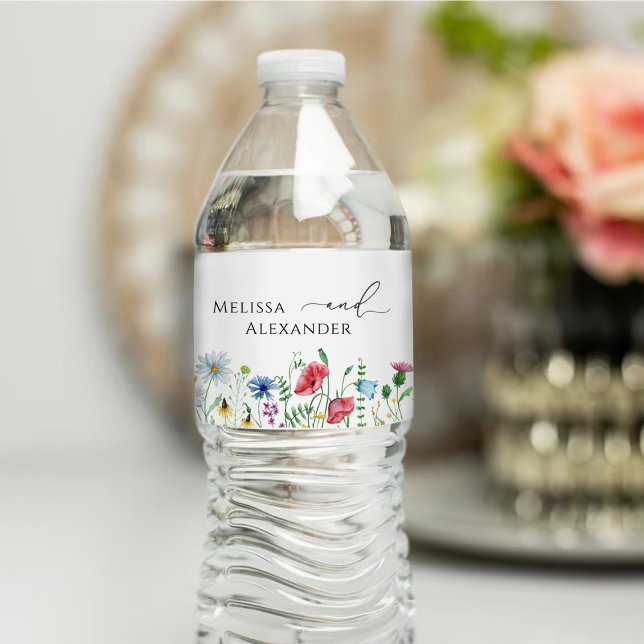 Wildblume Boho Garden Wasserflasche Wasserflaschenetikett (Von Creator hochgeladen)