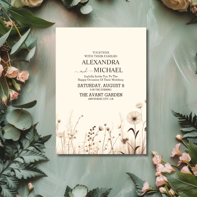 Wildblume Boho Garden Wedding Einladung (Von Creator hochgeladen)