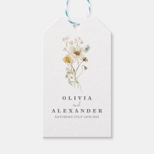 Wildblume Boho Geschenkanhänger (Vorderseite)