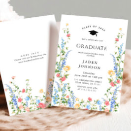 Wildblume Boho Graduation Party Einladung