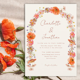 Wildblume Boho Hochzeit im Herbst Einladung