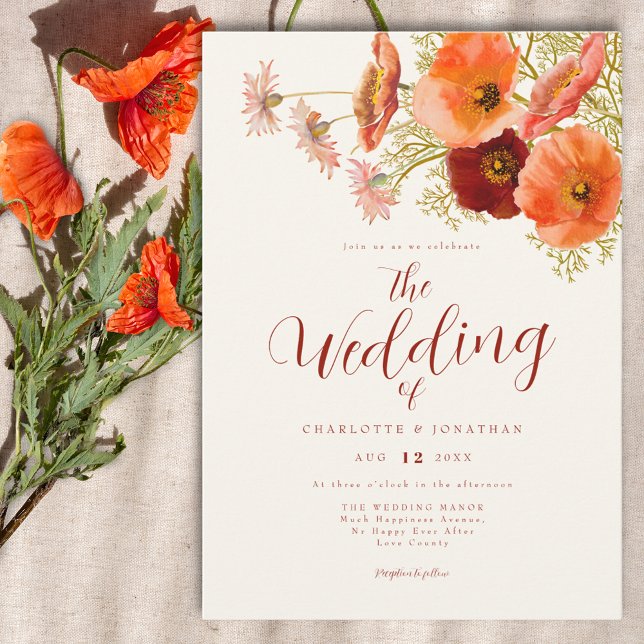 Wildblume Boho Hochzeit im Herbst Einladung (Boho wildflower fall wedding invitation )