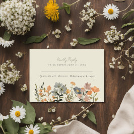 Wildblume Boho Hochzeit im Herbst UAWG RSVP Karte
