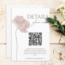 Wildblume Boho Hochzeitdetails mit QR-Code Begleitkarte