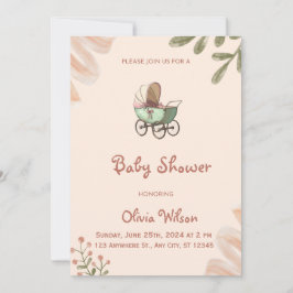 Wildblume Boho Kinderdusche Einladung