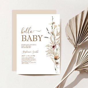 Wildblume Boho Kinderdusche Einladung