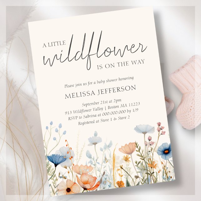 Wildblume Boho Kinderdusche Einladung (Von Creator hochgeladen)