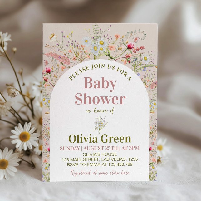 Wildblume Boho Kinderdusche Einladung (Von Creator hochgeladen)
