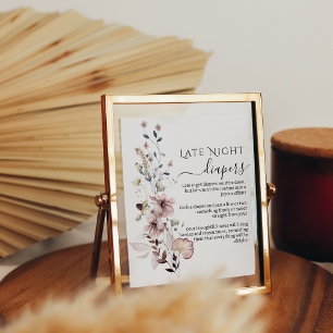 Wildblume boho Kinderdusche Spätnachtsdiape Poster