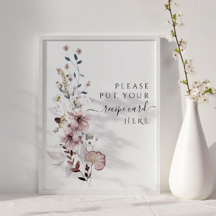 Wildblume boho moderne Brautparty Rezept Poster