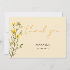 Wildblume Boho moderne Schrift Dankeskarte