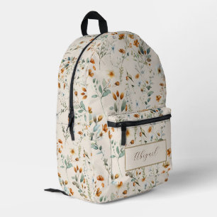 Wildblume boho personalisiert bedruckter rucksack