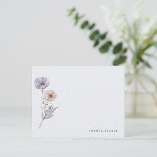 Wildblume Boho Personalisiert Stationery Note Card Mitteilungskarte