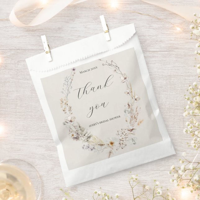 Wildblume Boho Rustic Elegantes Brautparty Geschenktütchen (Ausgeschnitten)
