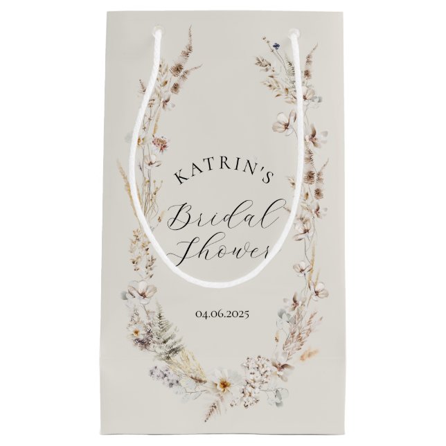 Wildblume Boho Rustic Elegantes Brautparty Kleine Geschenktüte (Vorderseite)