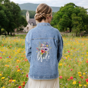 Wildblume Boho Rustic Floral Jeansjacke