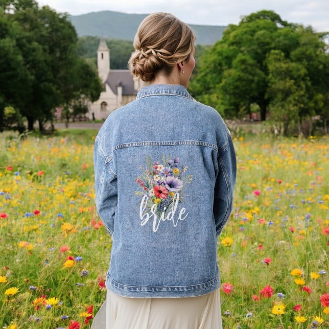 Wildblume Boho Rustic Floral Jeansjacke (Von Creator hochgeladen)
