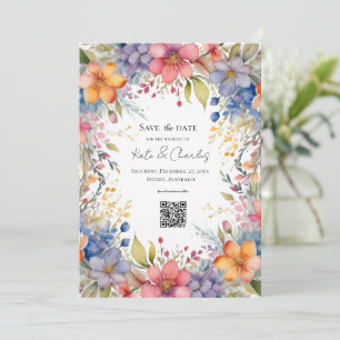 Wildblume boho schicke Kranz Save the Date einlade Einladung
