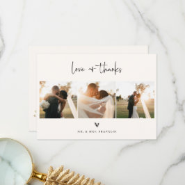 Wildblume Boho Script Wedding Foto Dankeskarte