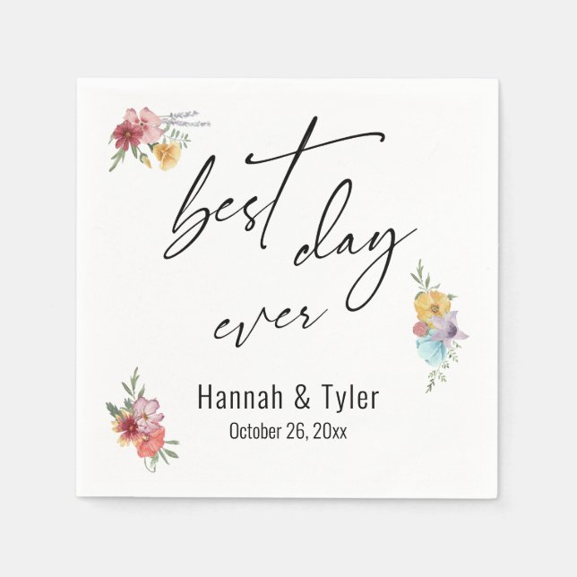 Wildblume Boho Serviette (Vorderseite)