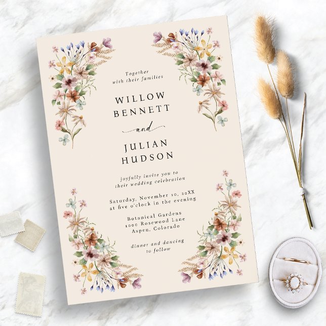 Wildblume Boho Wedding Einladung (Wildflower Boho Wedding Invitation
)