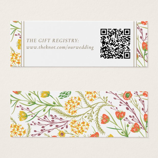 Wildblume Boho Wedding Gift Registry QR Code (Vorne & Hinten)