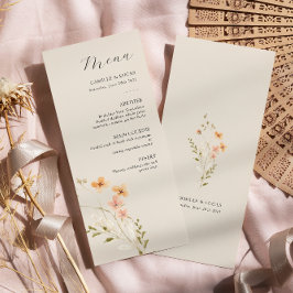 Wildblume Boho Wedding Menu Menükarte