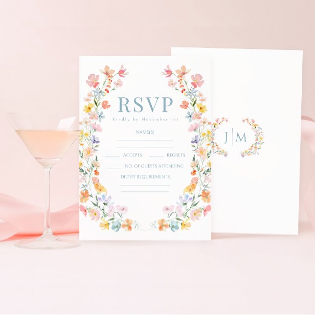 Wildblume Boho Wedding RSVP Karte (Von Creator hochgeladen)