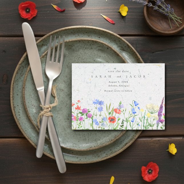 Wildblume Boho Wedding speichert das Datum Save The Date (Wildflower Boho Garden Wedding Save the Date)