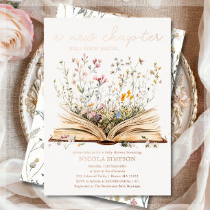 Wildblume Book Theme Baby Shower Einladung